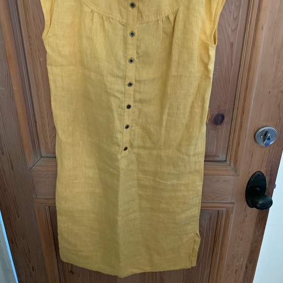 Talbots Beautiful Yellow Linen Dress - Picture 6 of 7